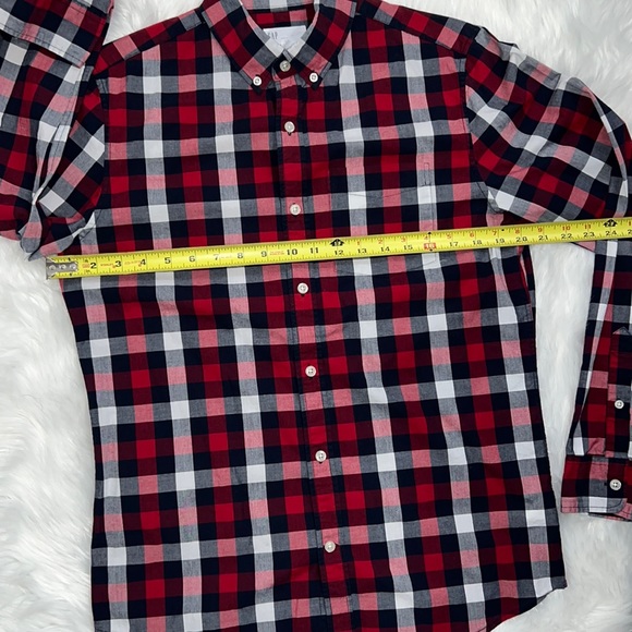 Men’s GAP Slim fit button down long sleeve checkered shirt SMALL - Picture 4 of 9